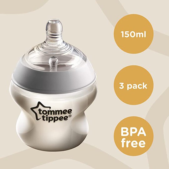 Tommee Tippee Closer To Nature Baby 150 ml Bottle, 0 Months +, Pack of 3 image number 4